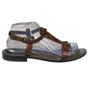 IL Bisonte Women’s Brown Leather Slingback Sandals Size 39 US 7.5